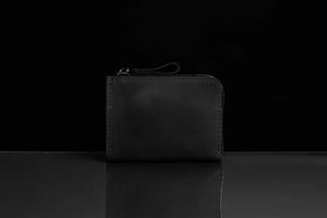Compact Distressed Leather Wallet with Zipper