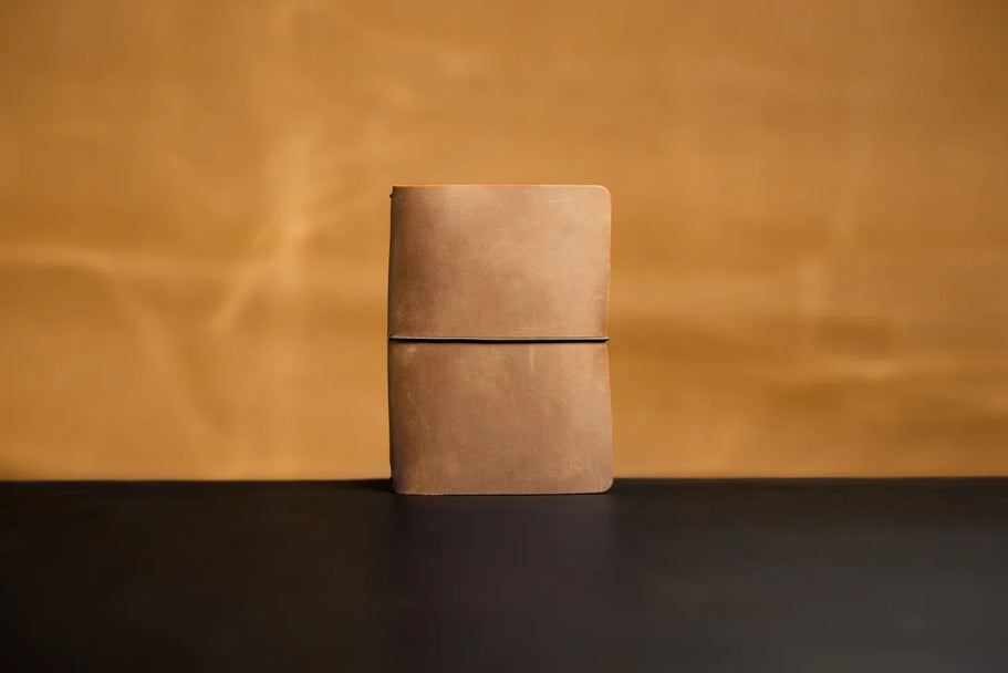 Distressed Leather Refillable Notebook cover A6, A5, B6