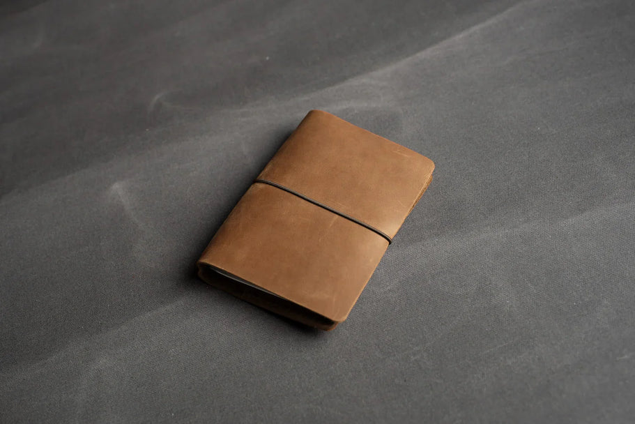 Distressed Leather Refillable Notebook cover A6, A5, B6