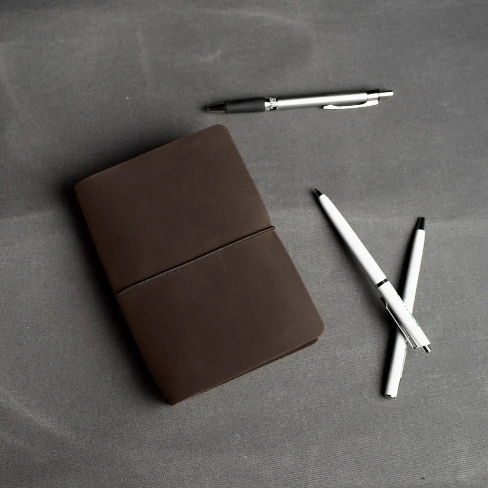 Distressed Leather Refillable Notebook cover A6, A5, B6