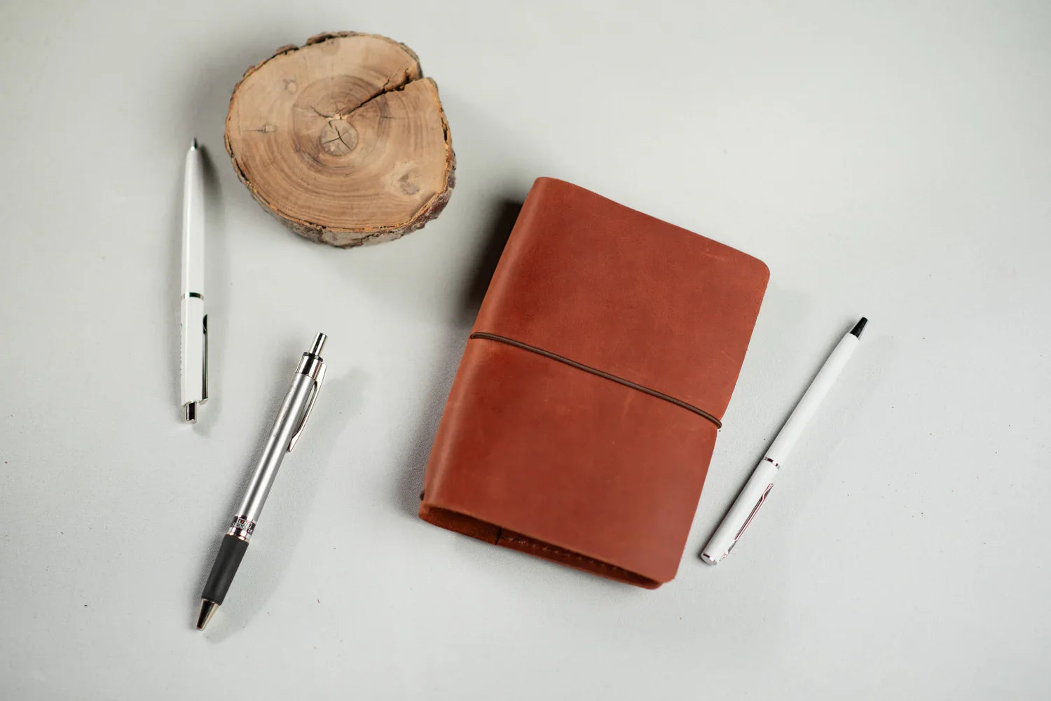 Distressed Leather Refillable Notebook cover A6, A5, B6