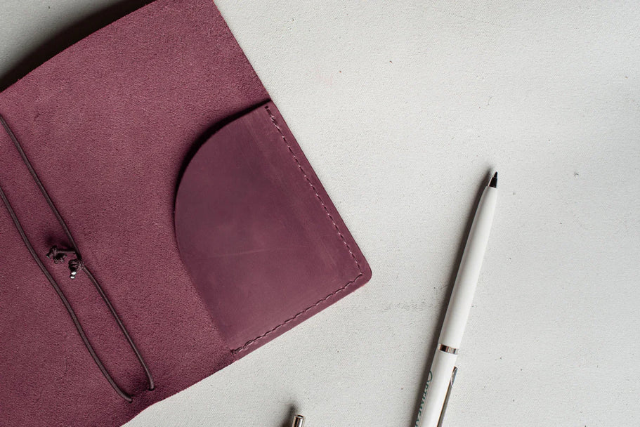 Distressed Leather Refillable Notebook cover A6, A5, B6