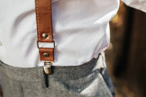 Premium Leather Suspenders – Adjustable with Metal Buckles