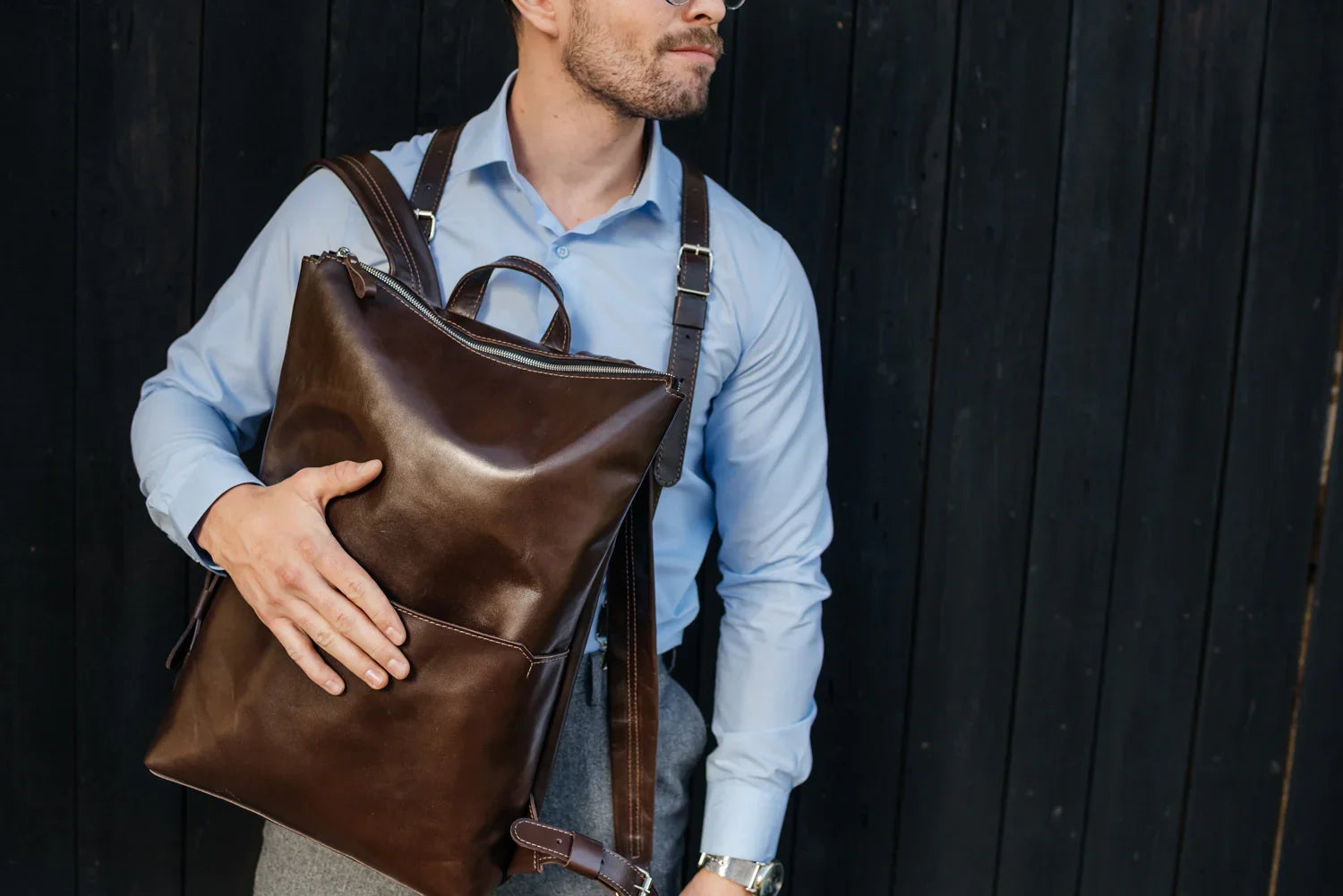 Minimalist Leather Backpack for Work & Travel | Flatrock