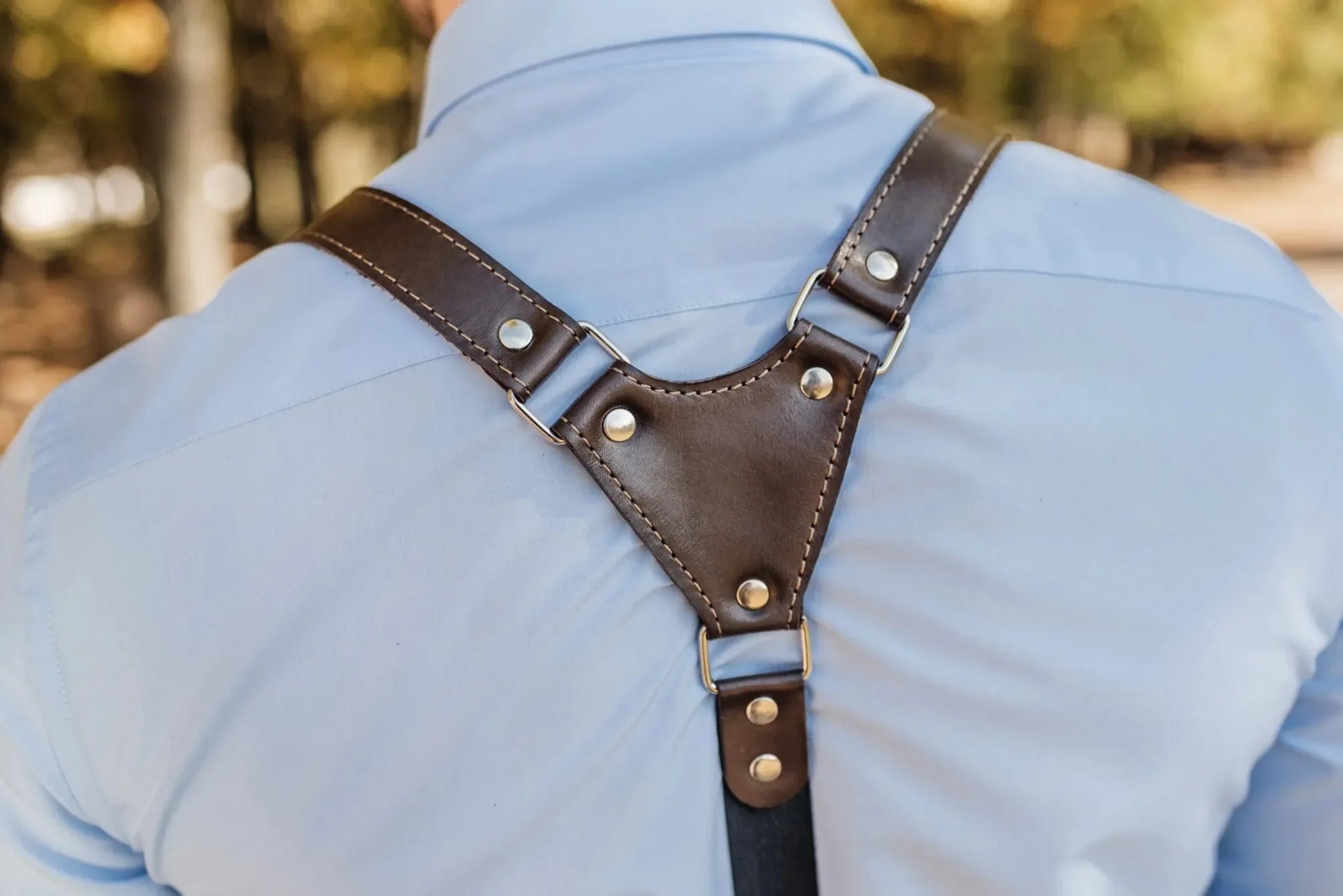 Premium Leather Suspenders – Adjustable with Metal Buckles