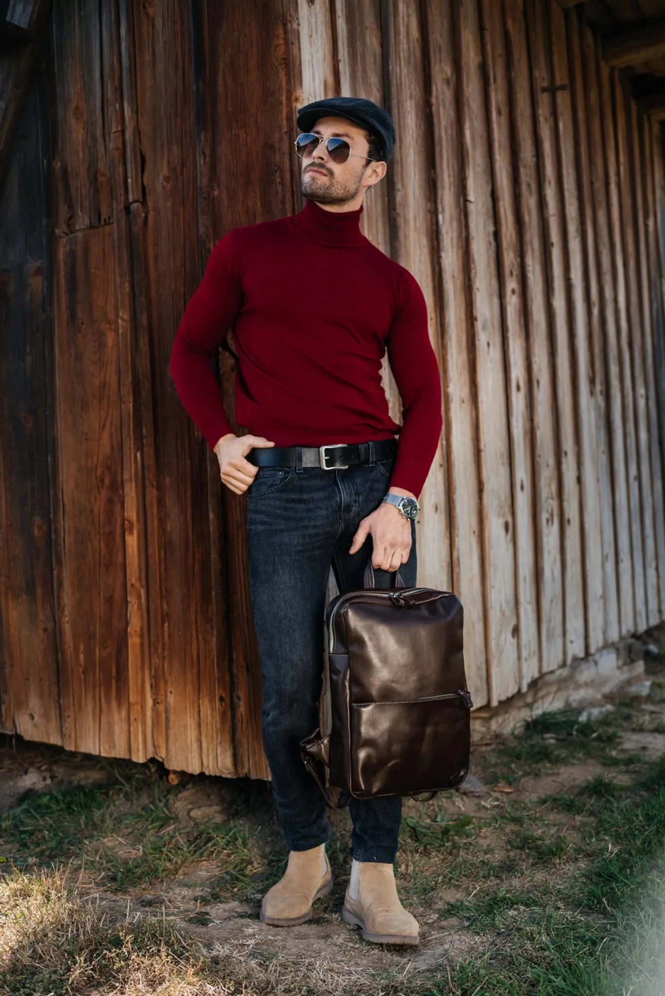 Veg Tanned Leather Belt | Smooth Black - Wenderfarer