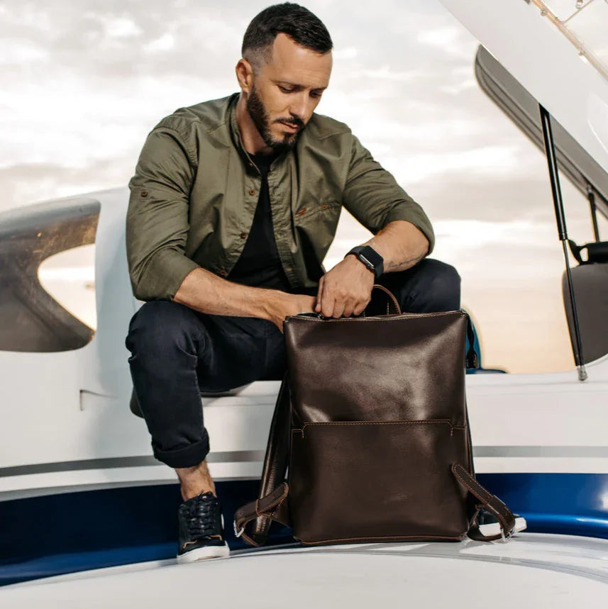 Minimalist Leather Backpack for Work & Travel | Flatrock