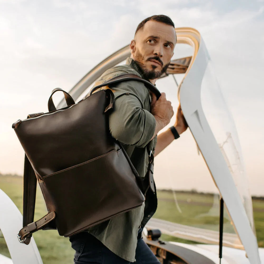 Minimalist Leather Backpack for Work & Travel | Flatrock