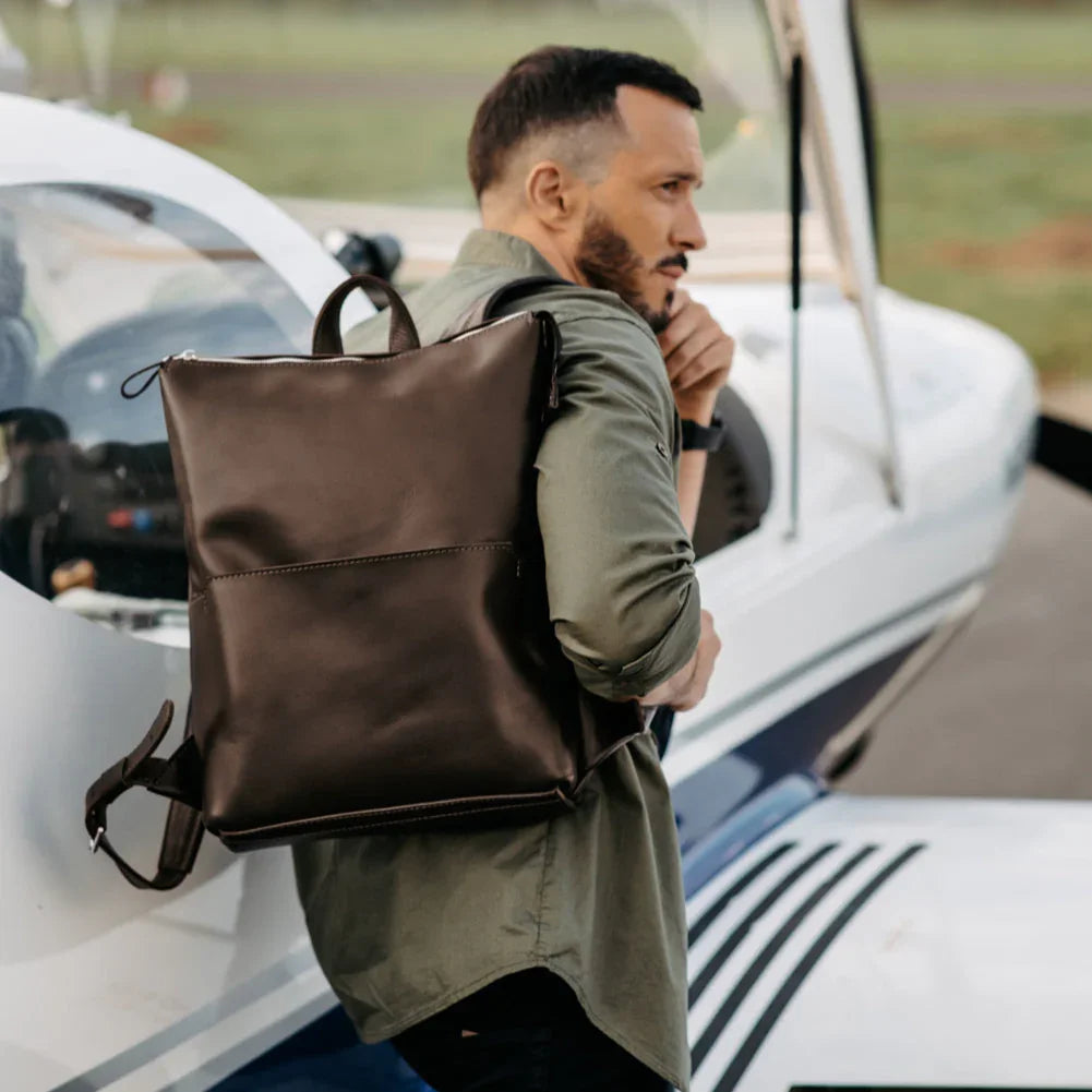 Minimalist Leather Backpack for Work & Travel | Flatrock