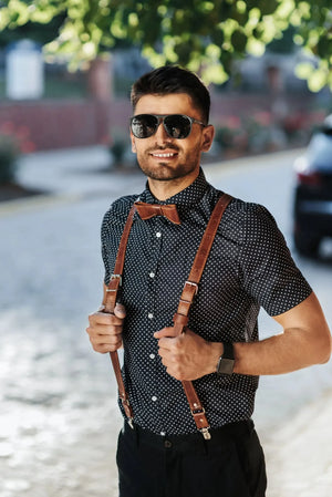 Premium Leather Suspenders – Adjustable with Metal Buckles