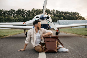Smooth Leather Backpack with Roll Top – Durable Work & Travel Bag