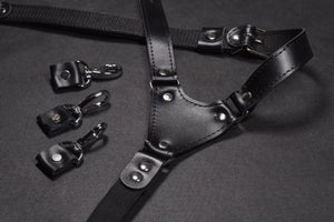 Premium Leather Braces with Buckles | Black - Wenderfarer