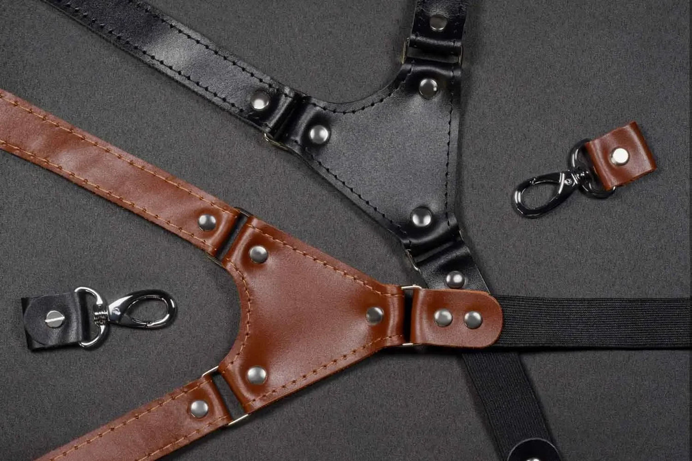 Premium Leather Suspenders – Adjustable with Metal Buckles