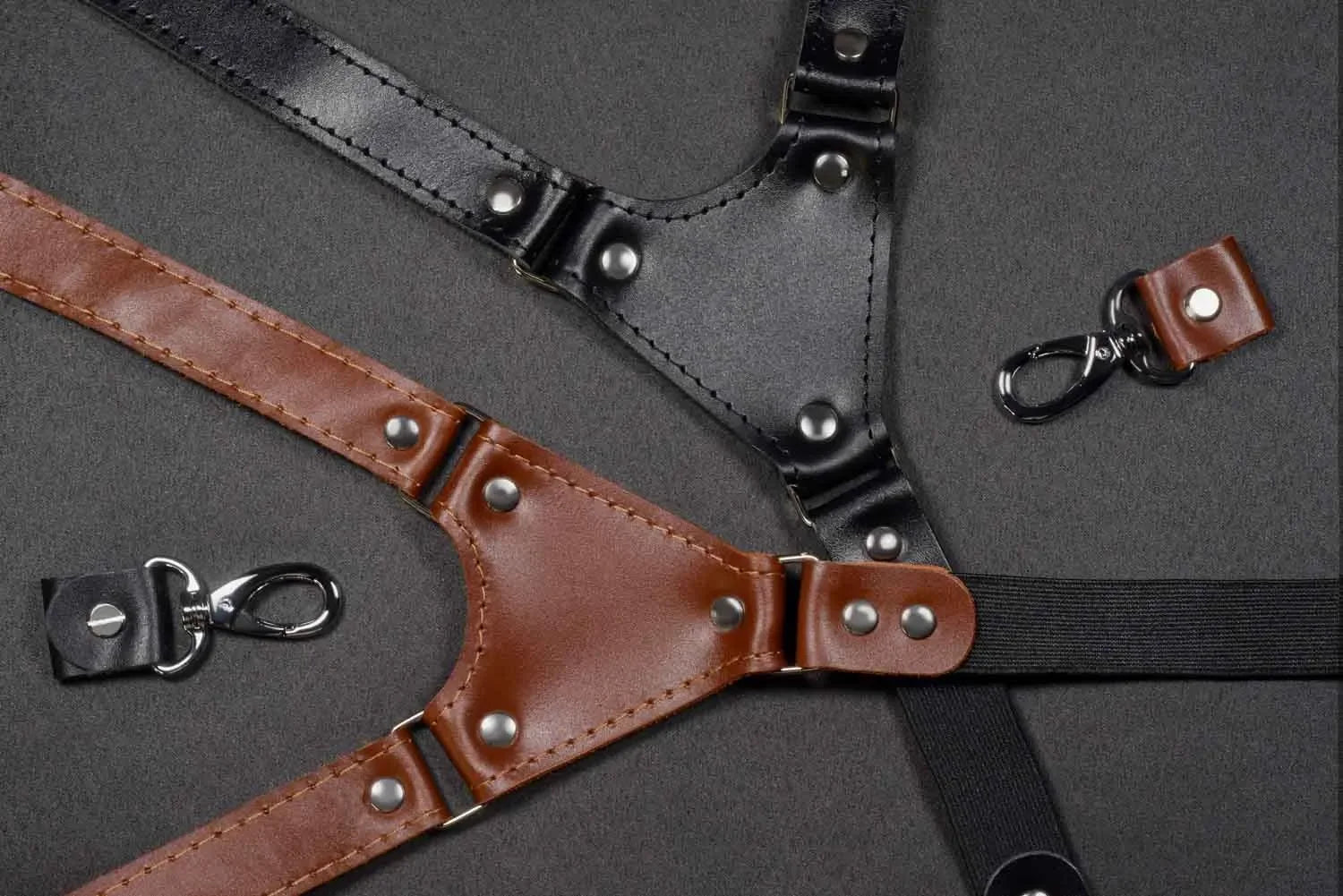 Premium Leather Suspenders – Adjustable with Metal Buckles