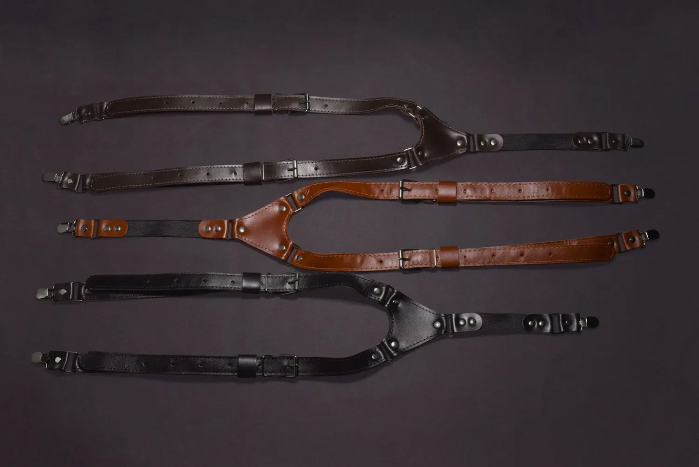 Premium Leather Suspenders – Adjustable with Metal Buckles