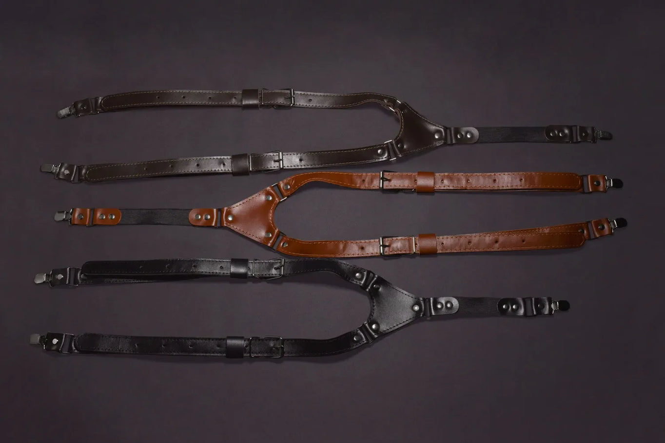 Premium Leather Suspenders – Adjustable with Metal Buckles