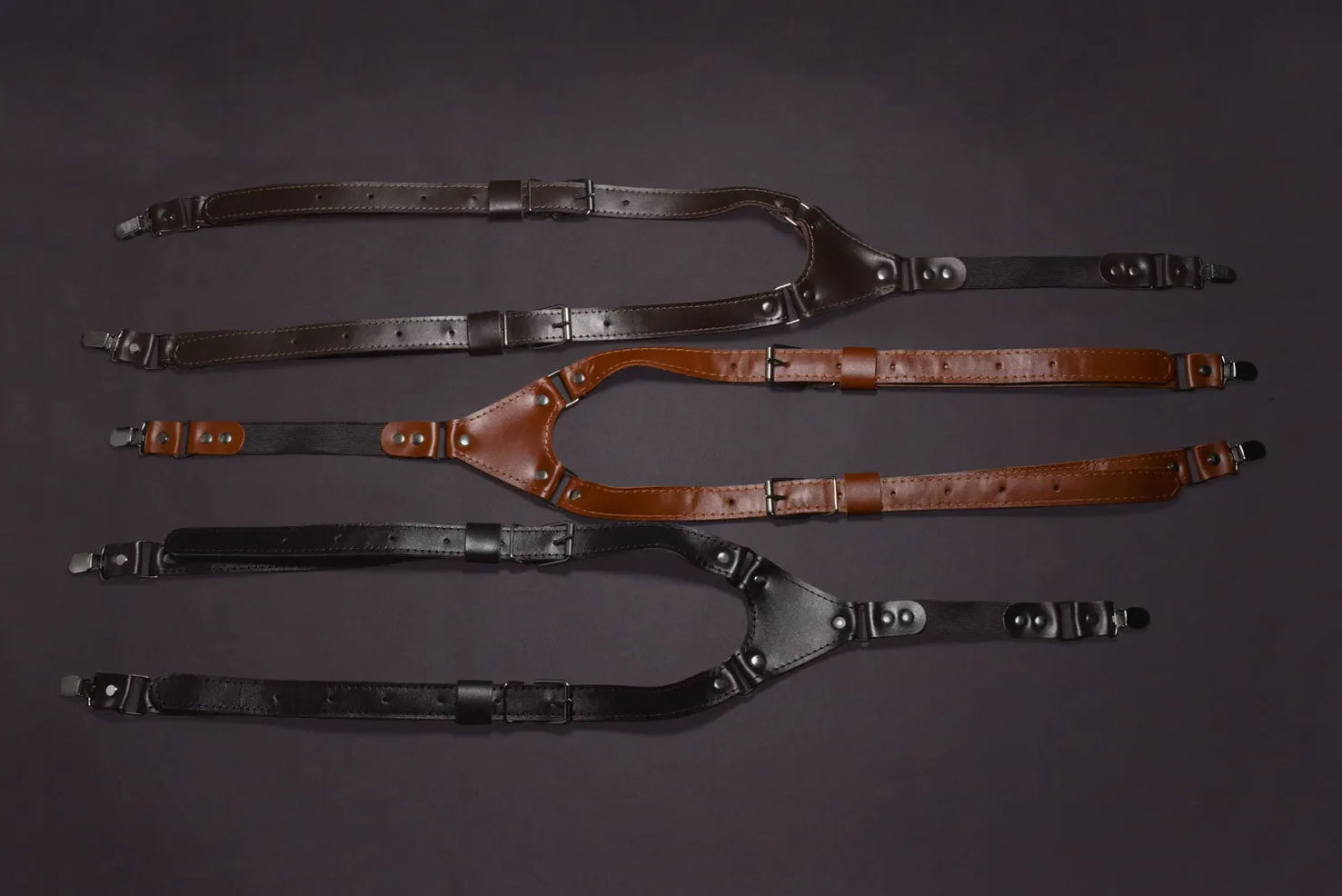 Premium Leather Suspenders – Adjustable with Metal Buckles