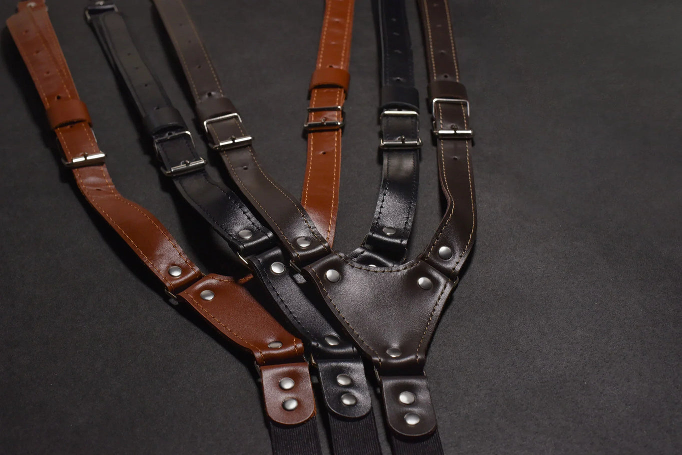 Premium Leather Suspenders – Adjustable with Metal Buckles