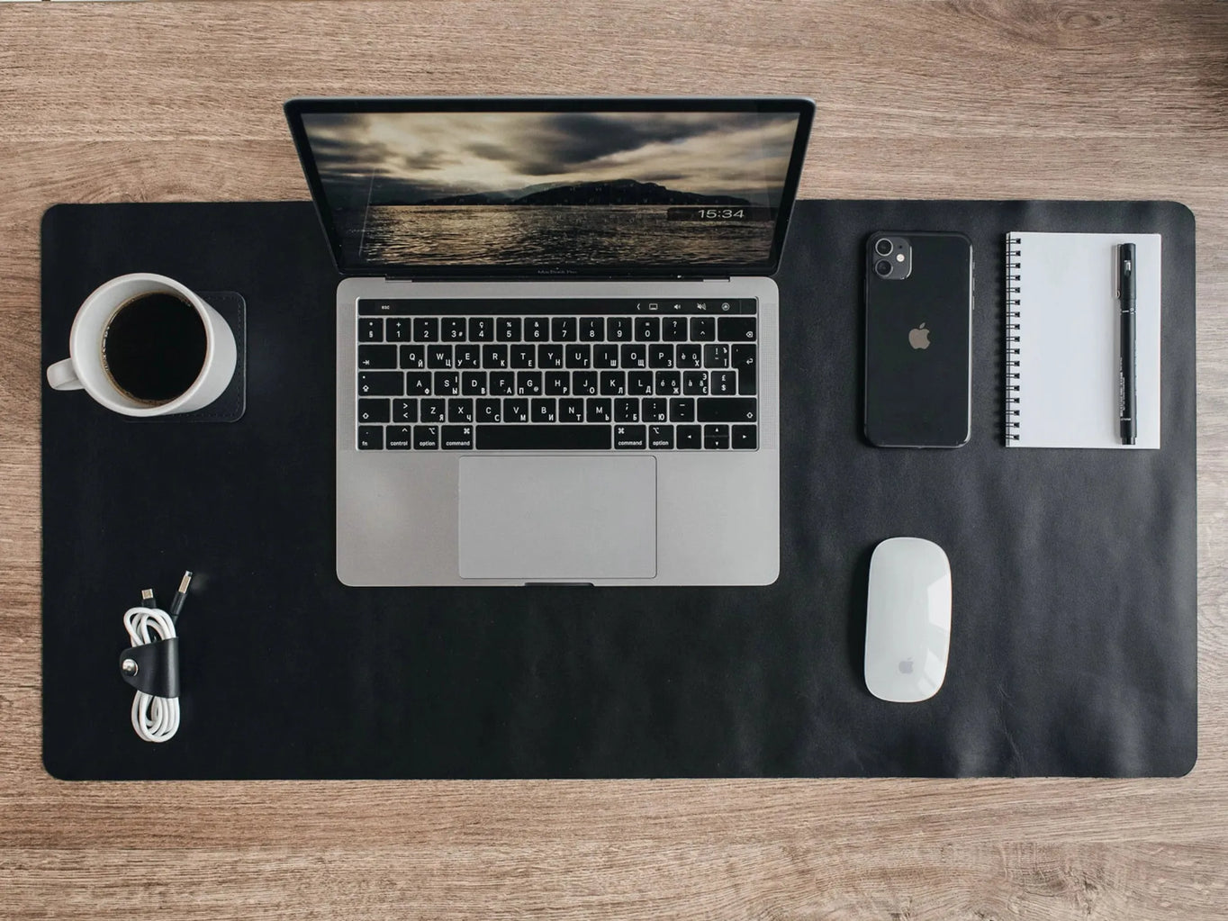 Leather Deskpad | Smooth | Black - Wenderfarer