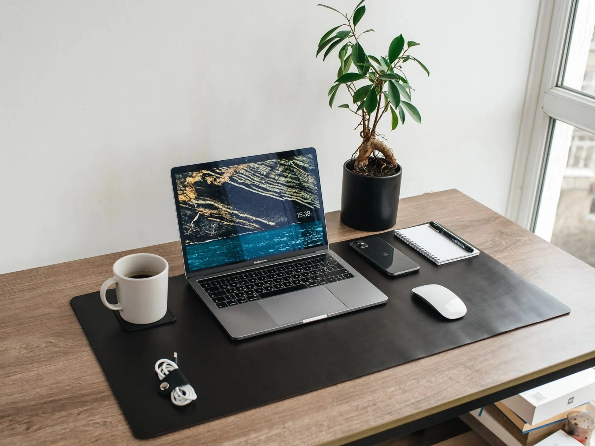 Leather Deskpad | Smooth | Black - Wenderfarer