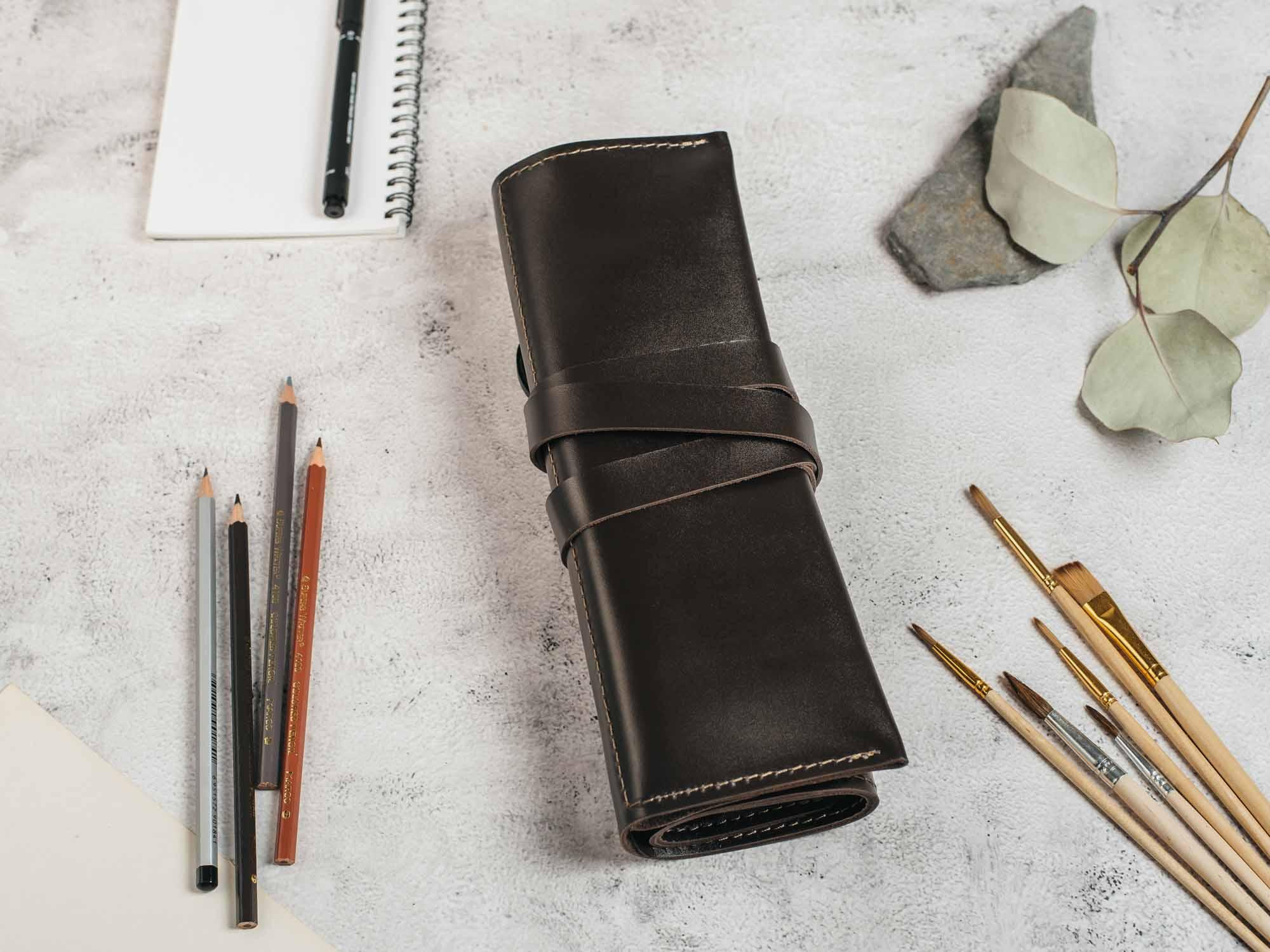 Artist Tool Roll Organizer | Smooth Leather