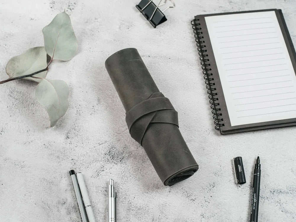 Waxed Leather Roll-Up Organizer – Cables & Tools Wrap