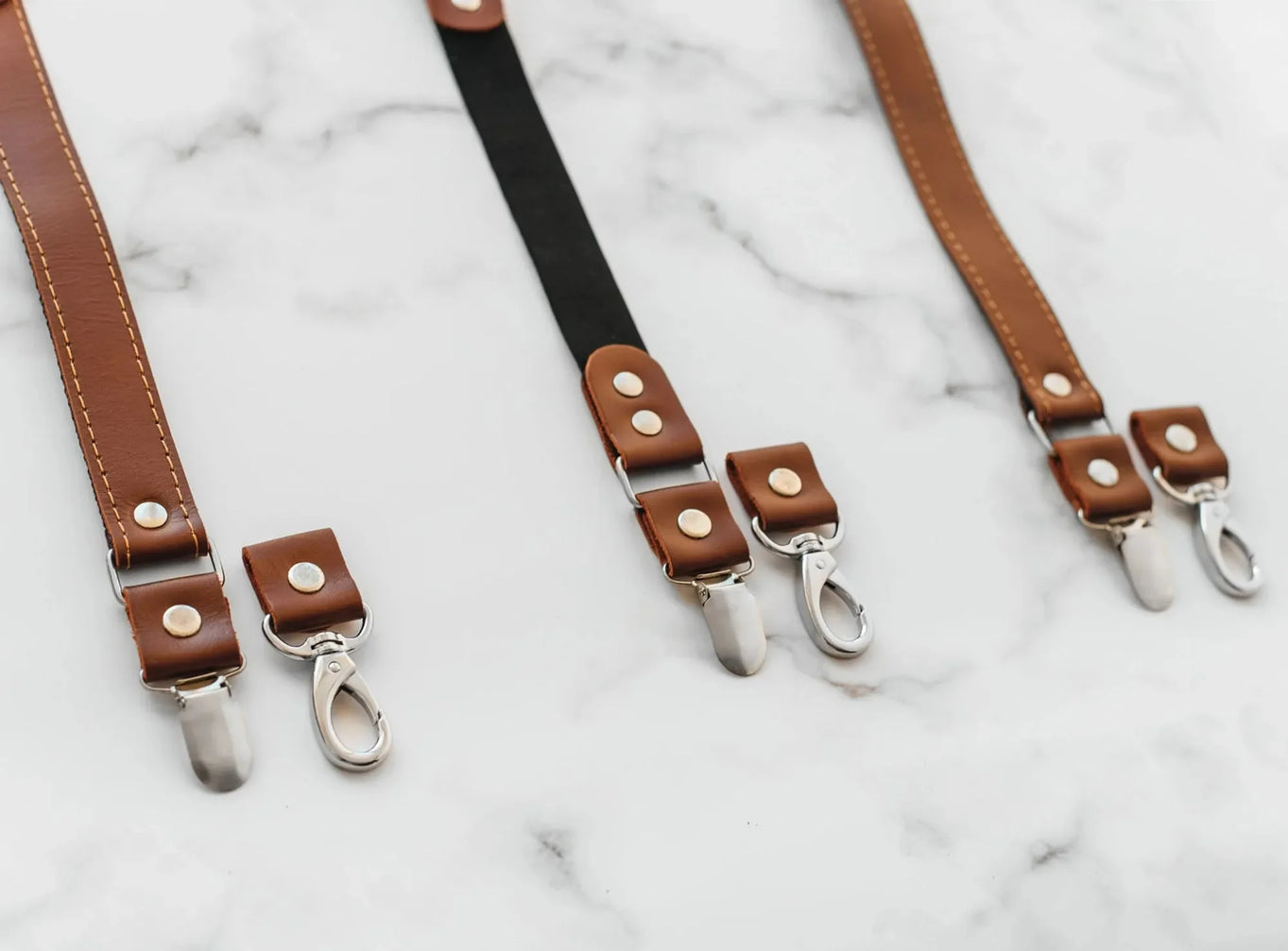 Premium Leather Suspenders – Adjustable with Metal Buckles