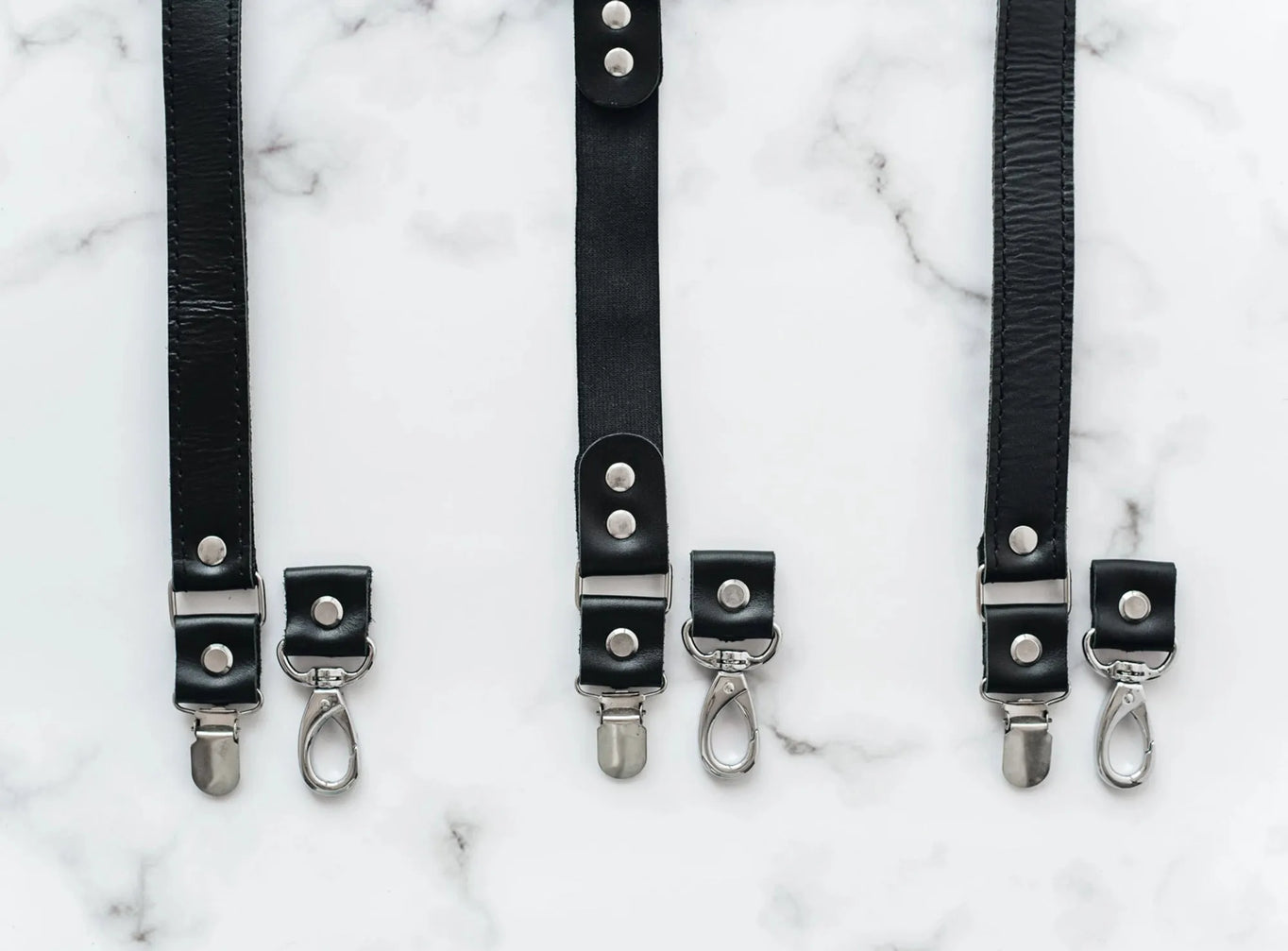 Premium Leather Braces with Buckles | Black - Wenderfarer