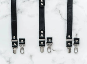 Premium Leather Braces with Buckles | Black - Wenderfarer