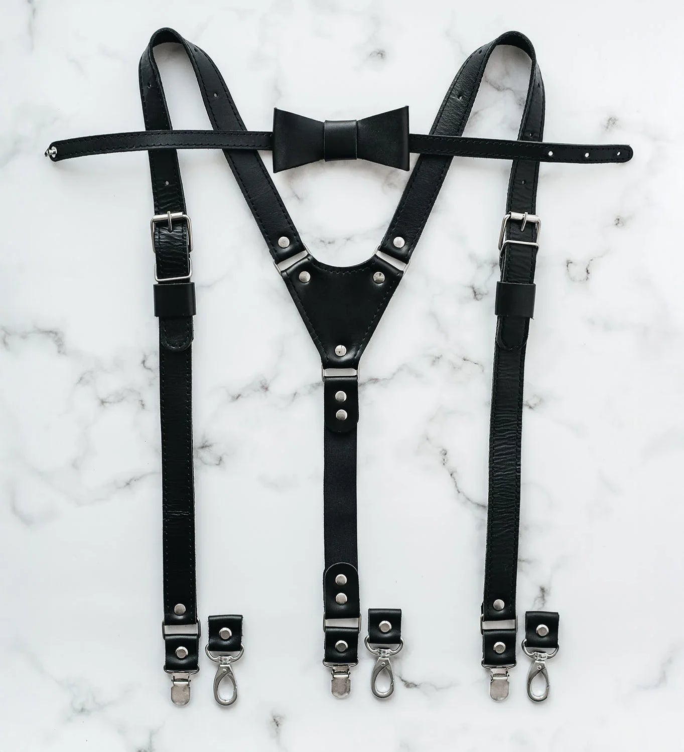 Premium Leather Suspenders – Adjustable with Metal Buckles