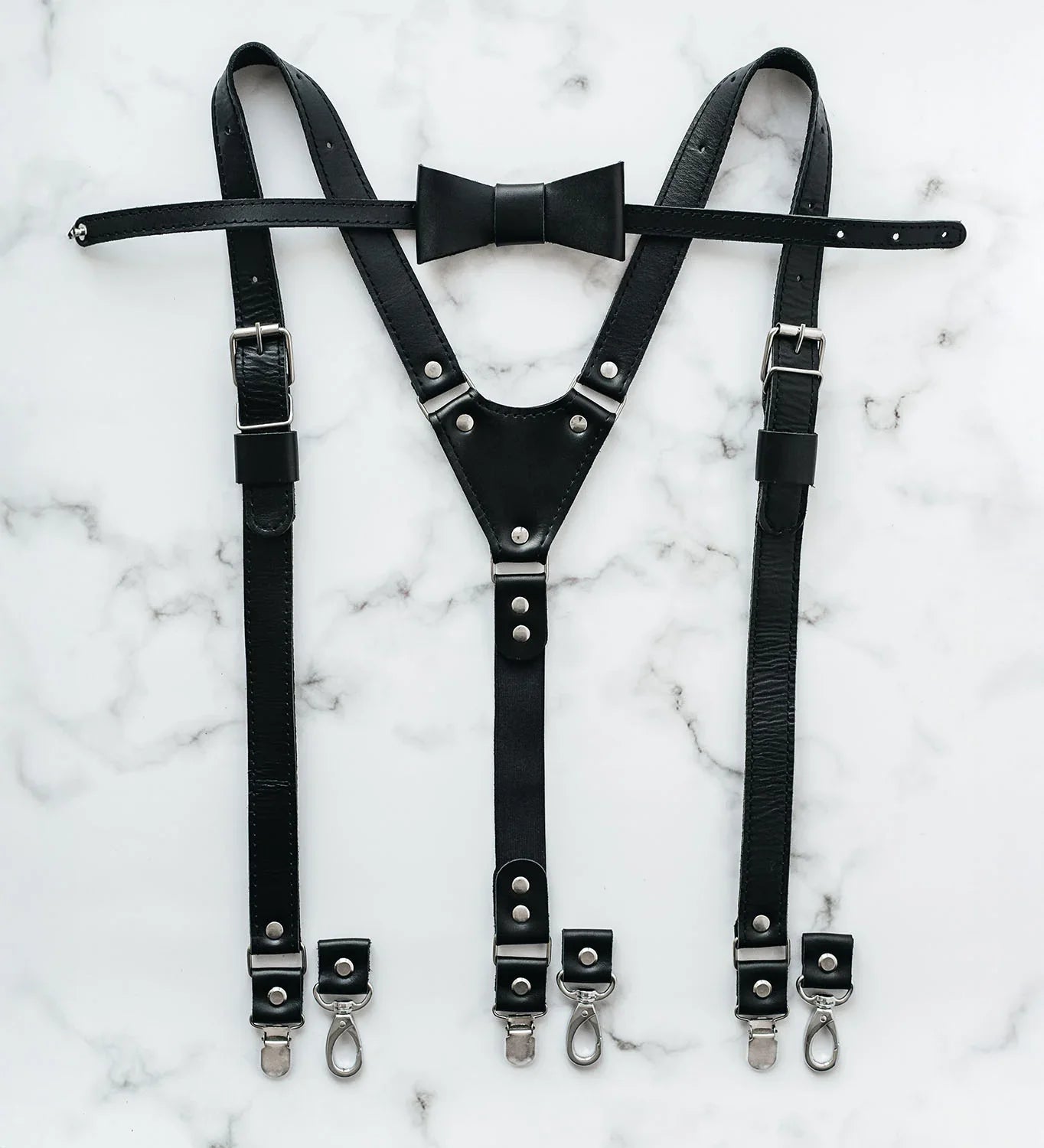 Premium Leather Suspenders – Adjustable with Metal Buckles