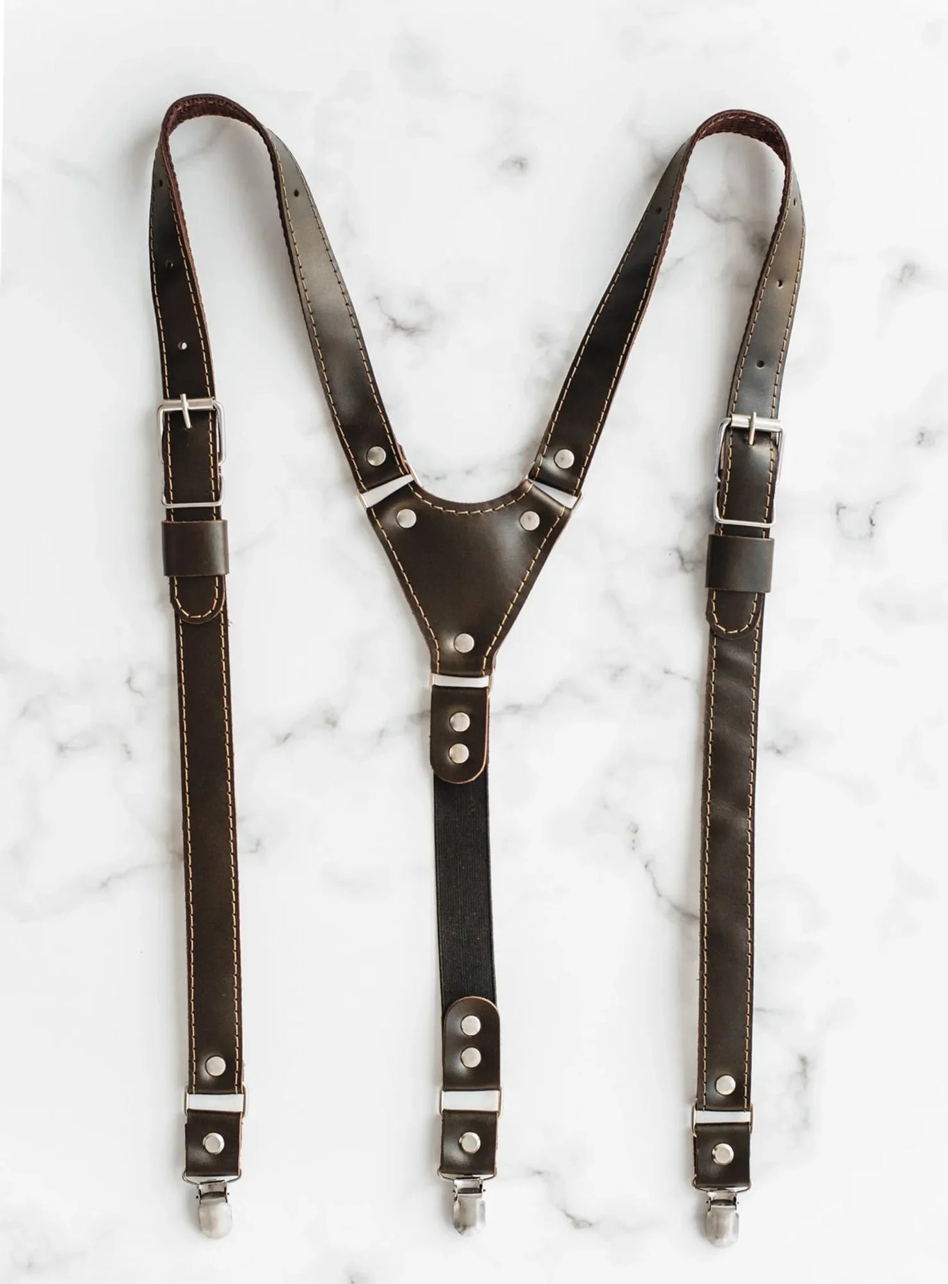 Premium Leather Suspenders – Adjustable with Metal Buckles