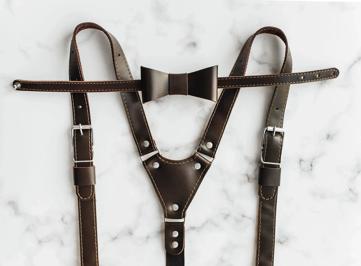 Premium Leather Suspenders – Adjustable with Metal Buckles