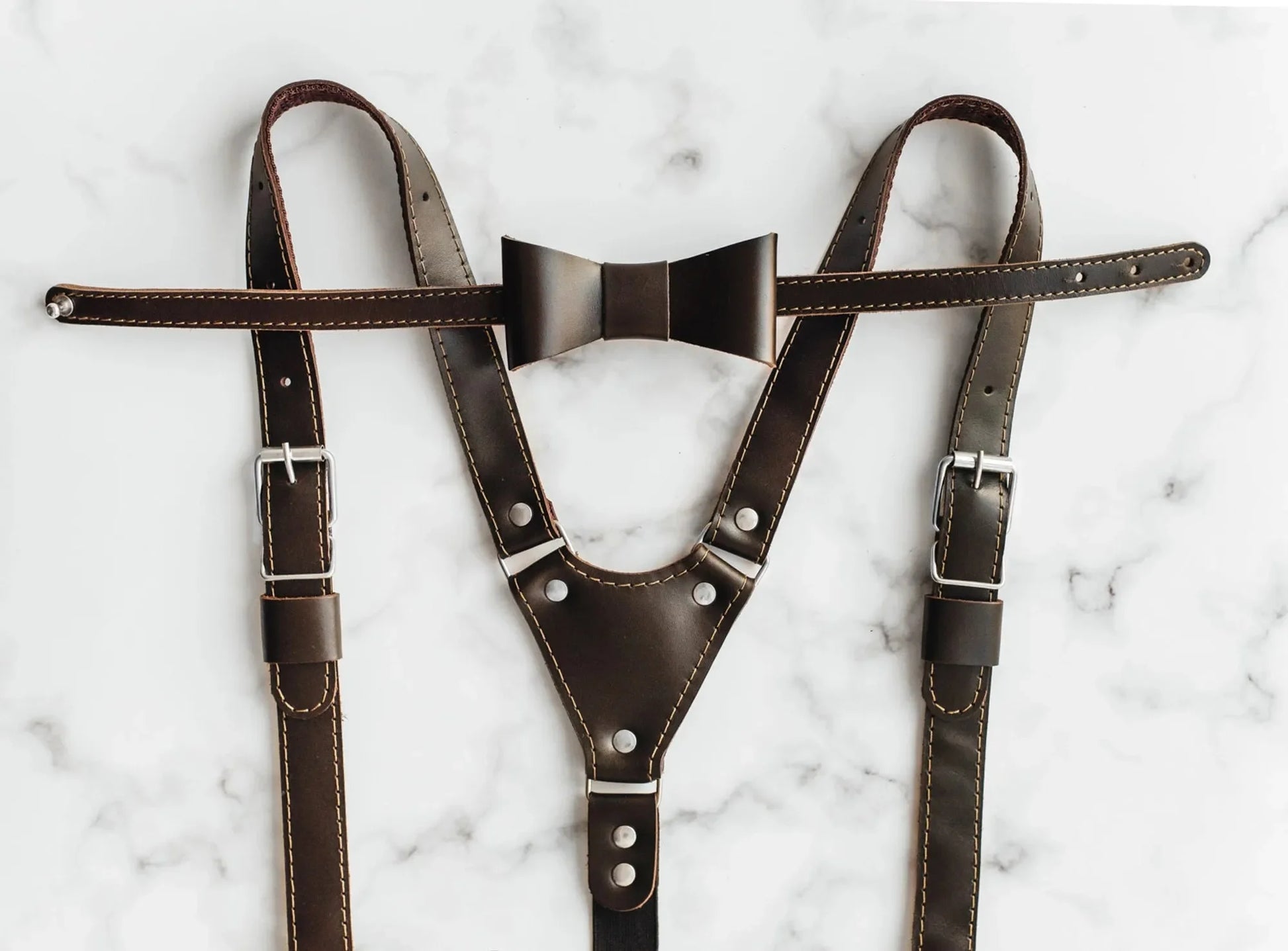 Premium Leather Suspenders – Adjustable with Metal Buckles