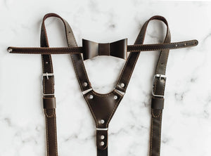 Premium Leather Suspenders – Adjustable with Metal Buckles