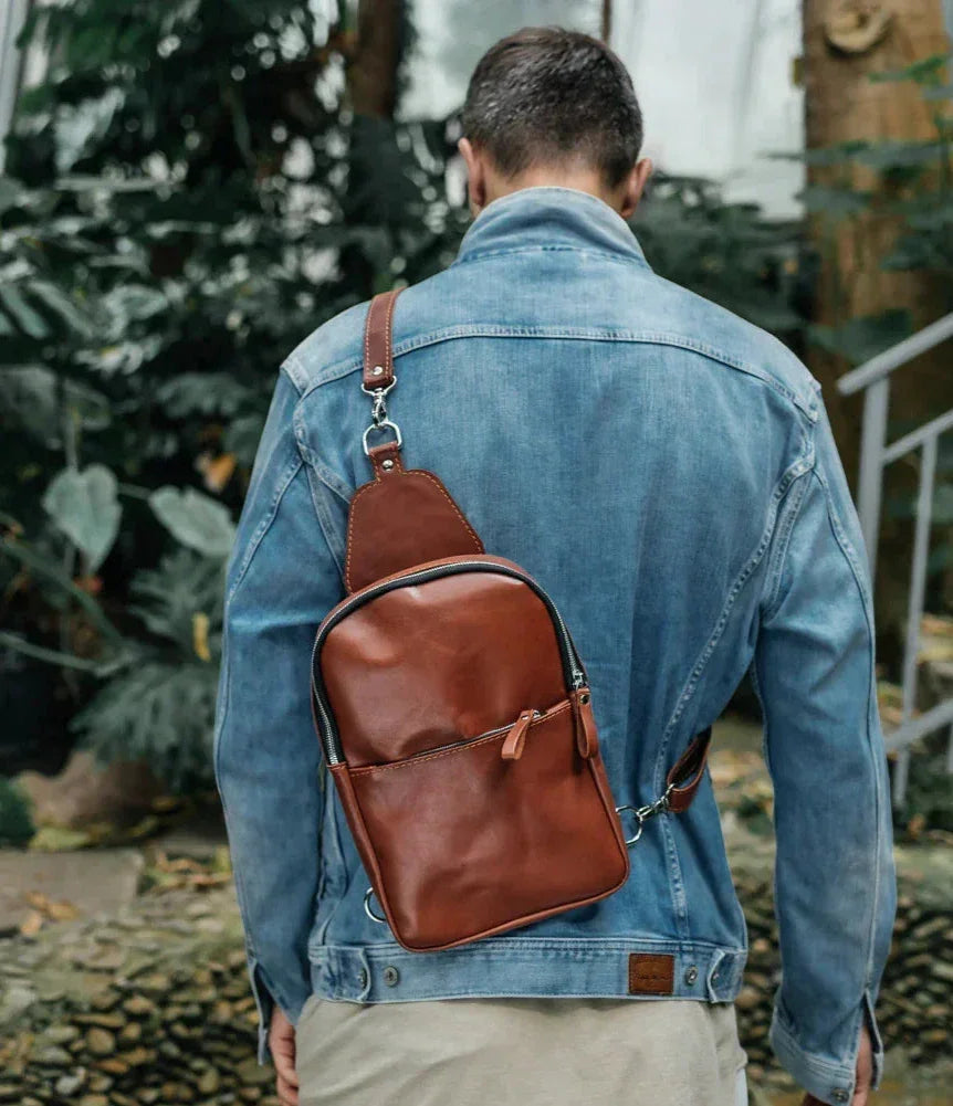 Smooth Leather Sling Bag – Everyday Men’s Crossbody
