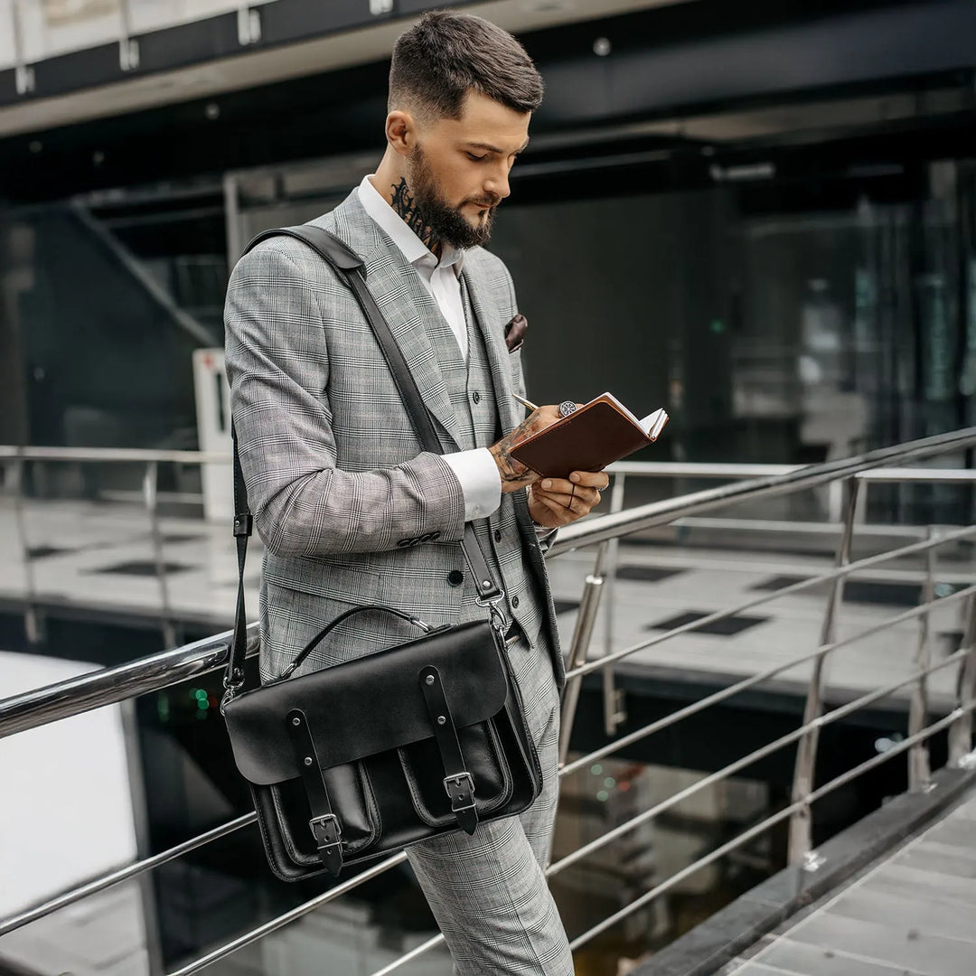 Leather Satchel Bag for Men – Work & Laptop Briefcase | Barrister
