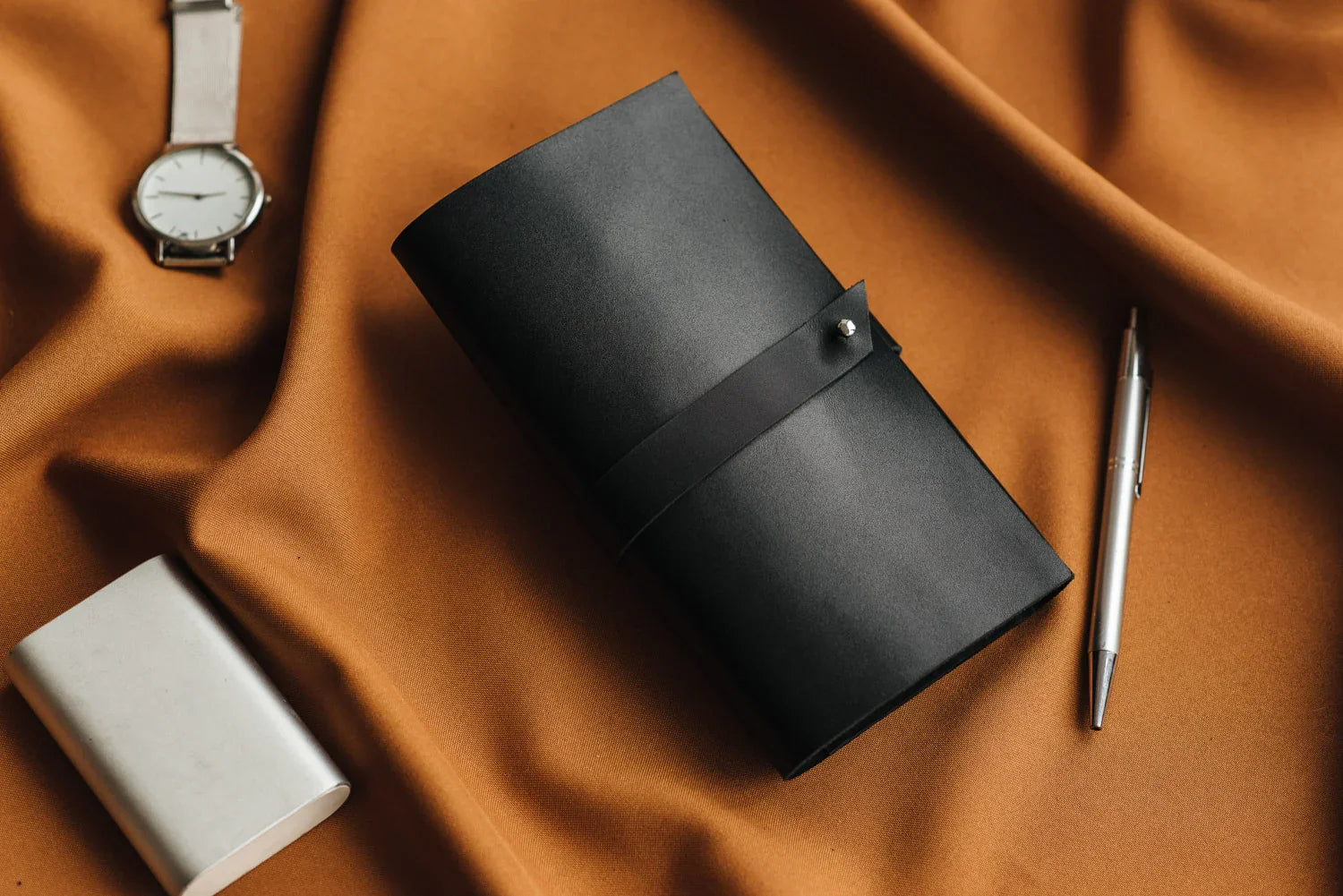 Smooth Leather Wallet for Women | Wrap Closure + Zip Pocket
