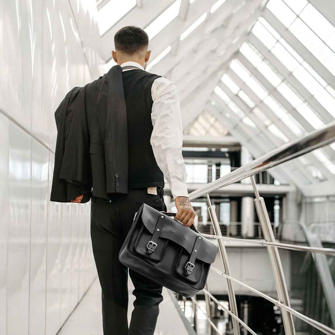 Leather Satchel Bag for Men – Work & Laptop Briefcase | Barrister