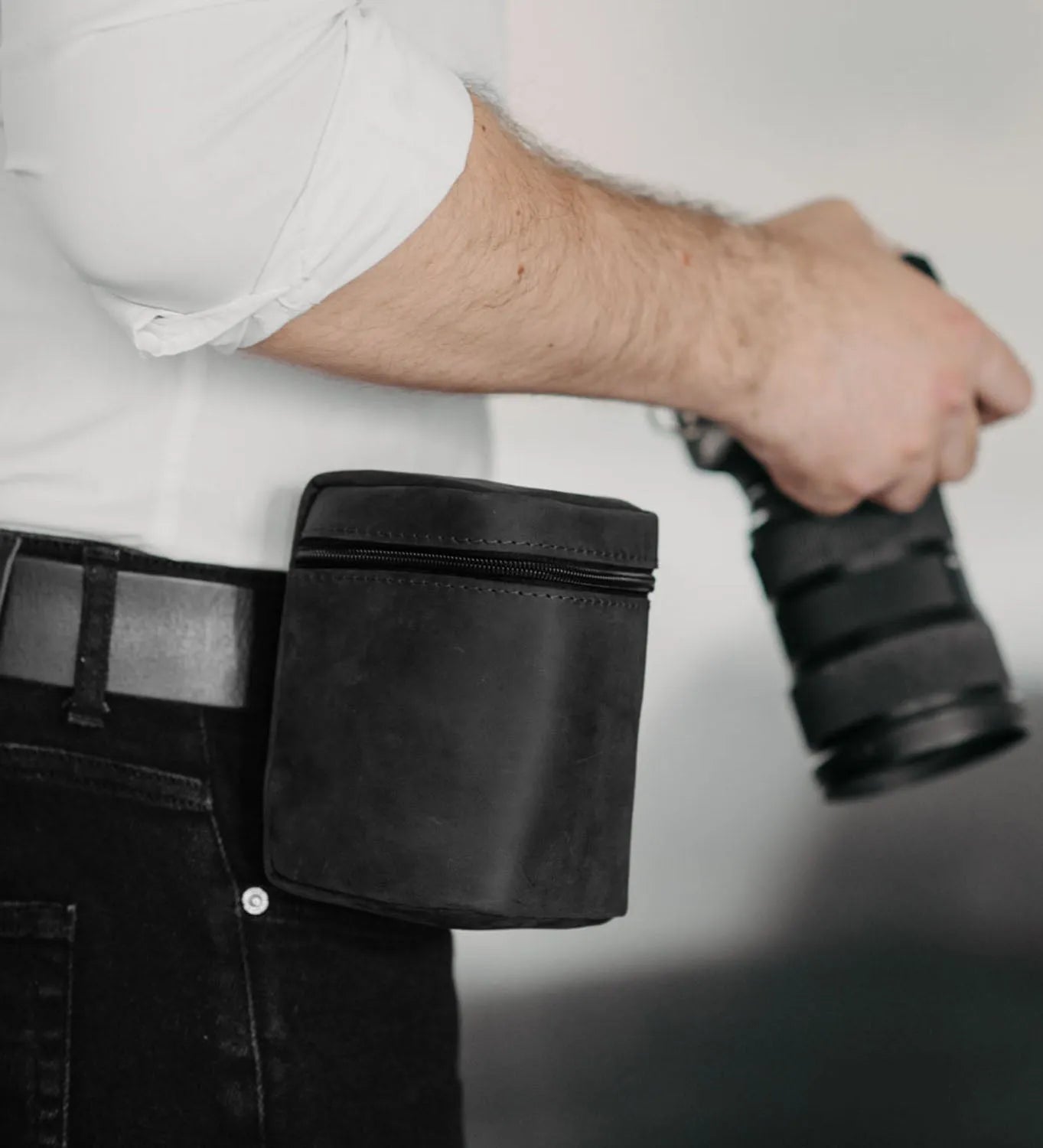 Waxed Matte Leather Camera Lens Pouch – 4 Size Options
