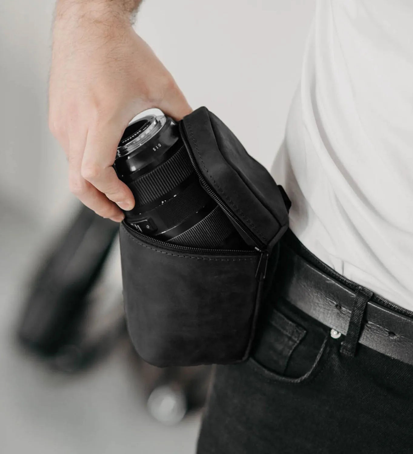 Waxed Matte Leather Camera Lens Pouch – 4 Size Options