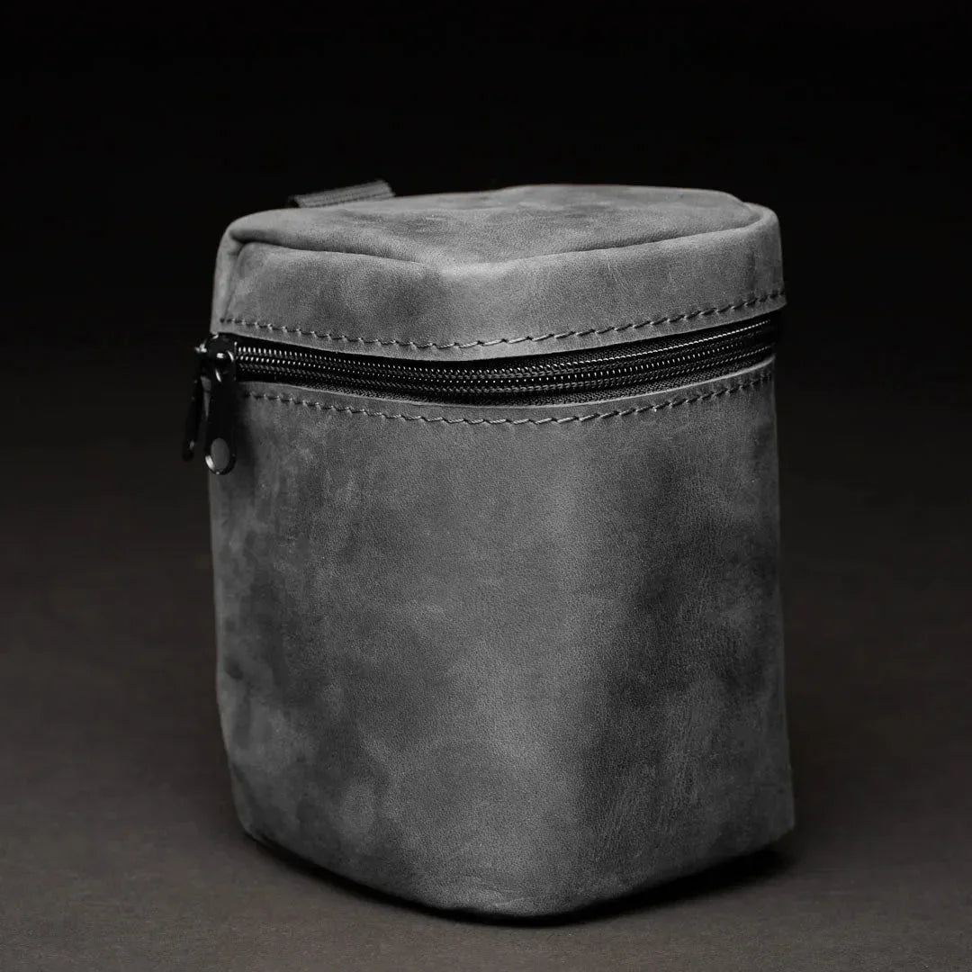Waxed Matte Leather Camera Lens Pouch – 4 Size Options
