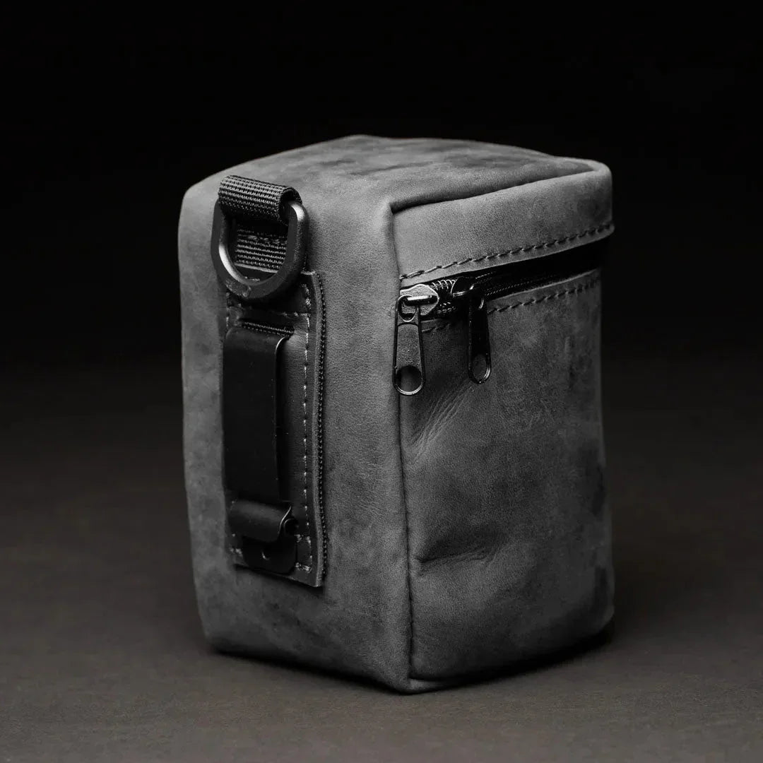 Waxed Matte Leather Camera Lens Pouch – 4 Size Options