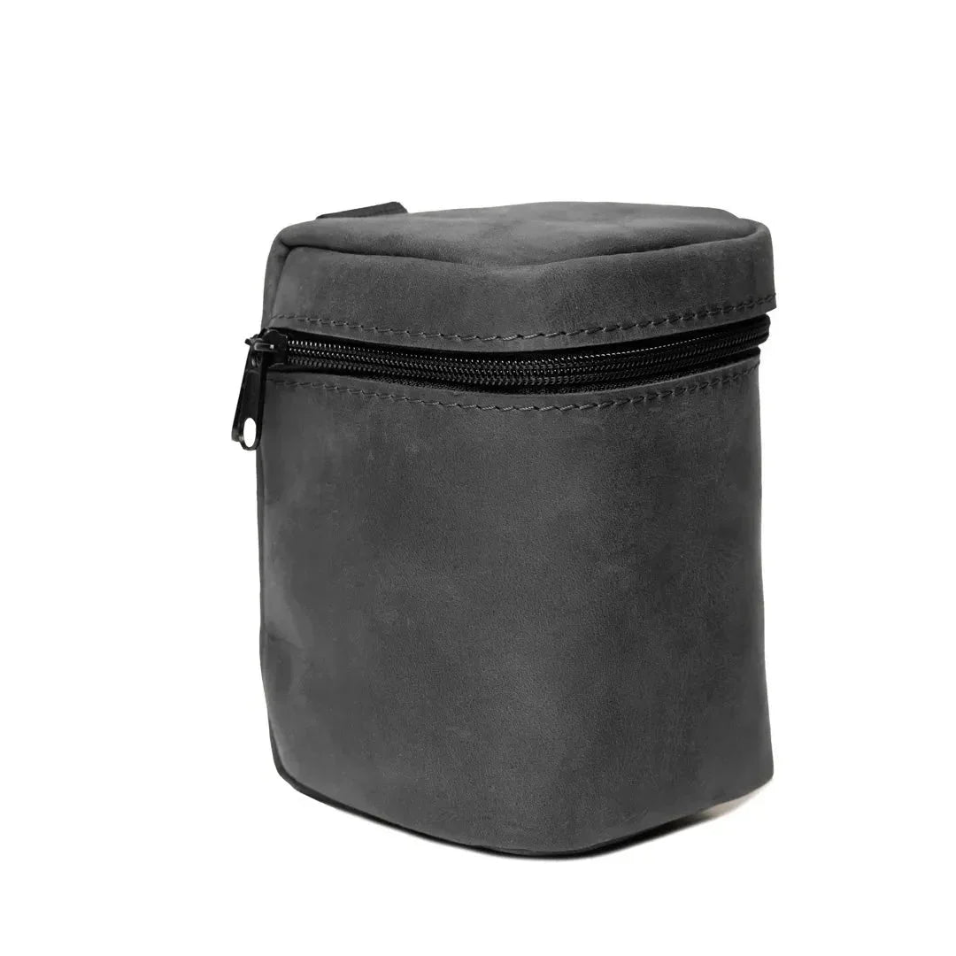Waxed Matte Leather Camera Lens Pouch – 4 Size Options