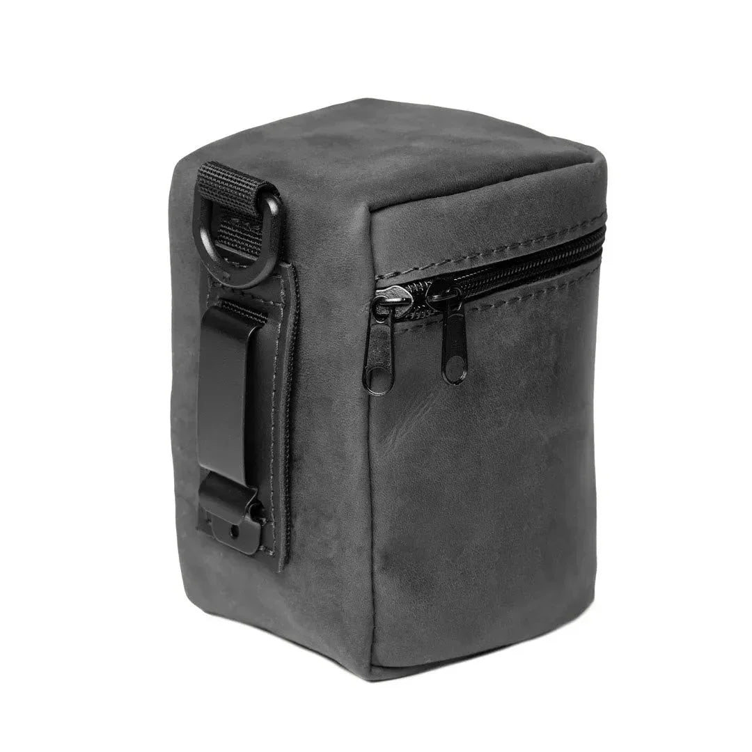Waxed Matte Leather Camera Lens Pouch – 4 Size Options