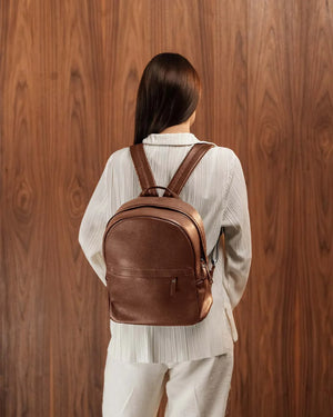 Zippered Leather Backpack for Women – Full Grain Craftsmanship