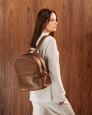 Zippered Leather Backpack for Women – Full Grain Craftsmanship