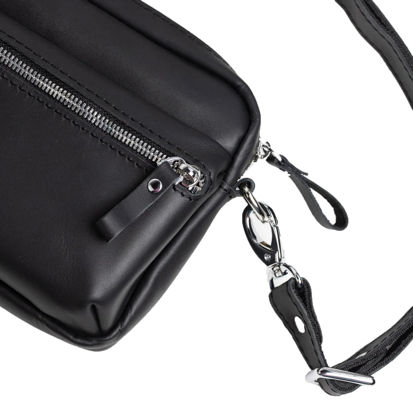 WalkBag - Leather Crossbody for Everyday | Smooth | Black - Wenderfarer