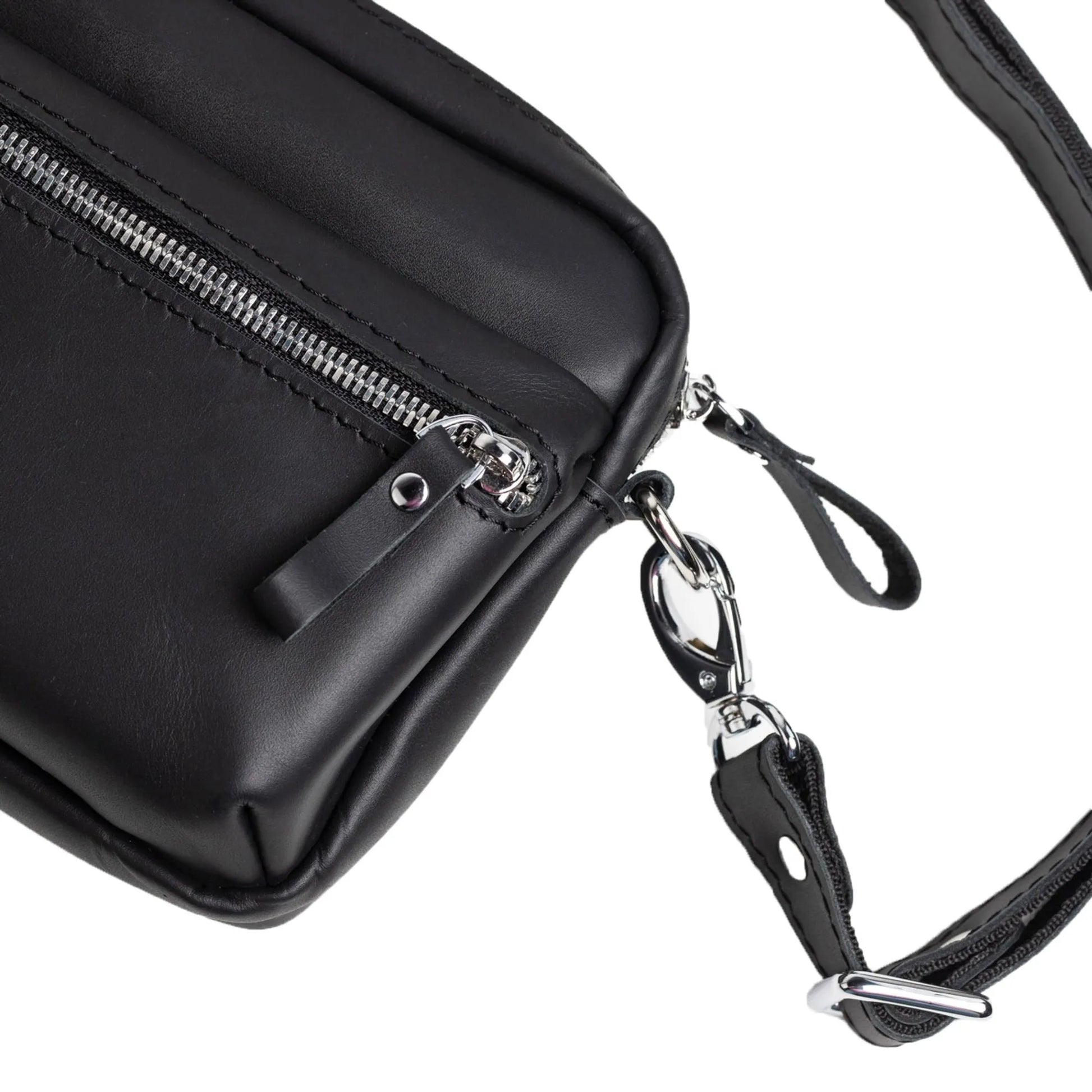 WalkBag - Leather Crossbody for Everyday | Smooth | Black - Wenderfarer