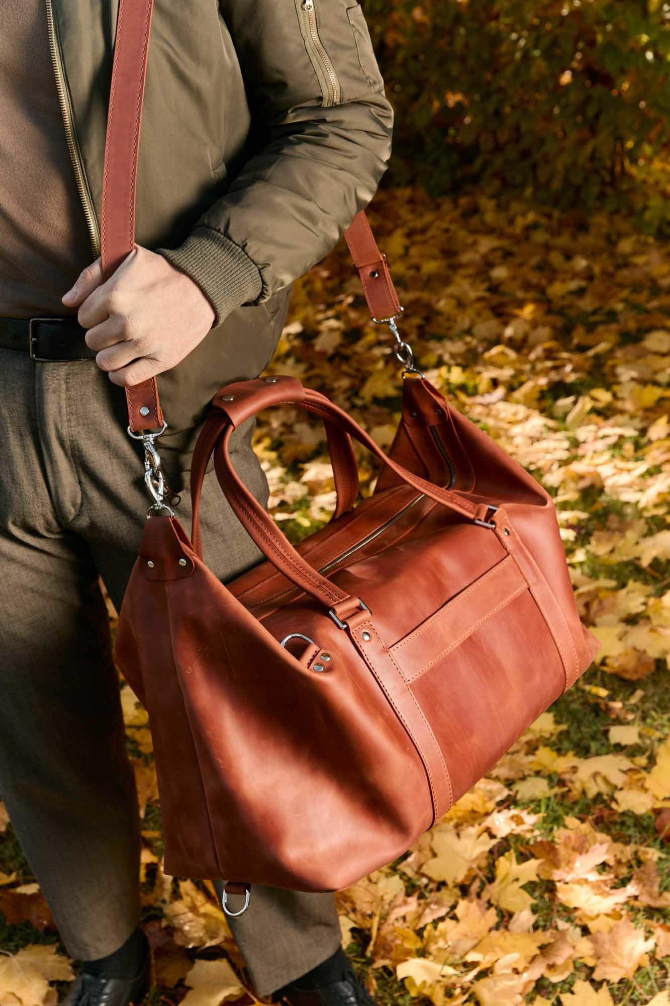 Handmade Distressed Leather Duffel – Travel Bag for Men | Stout M/L